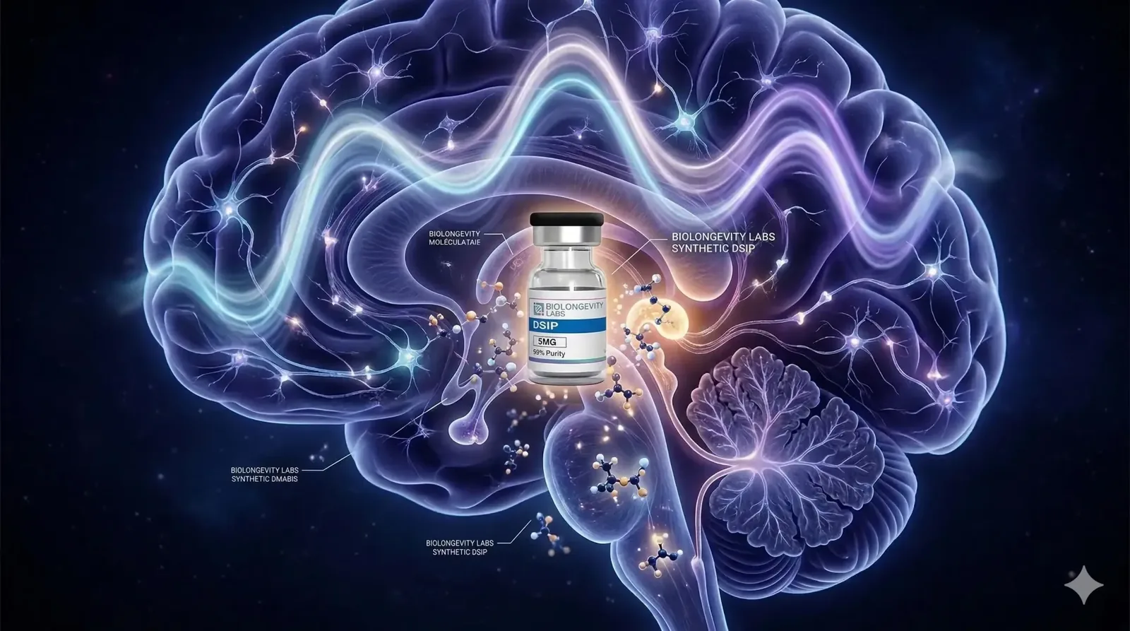 DSIP, the delta sleep-inducing peptide studied for slow-wave sleep support.